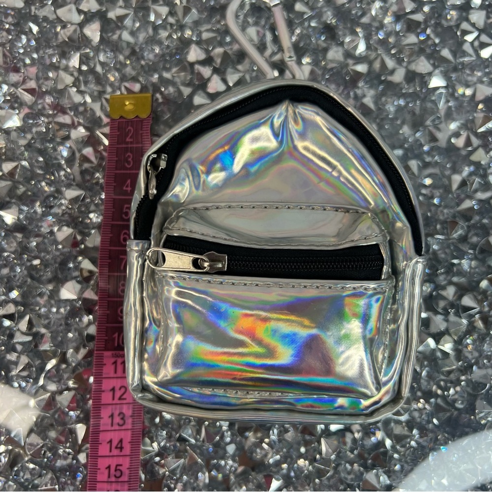 Holographic Mini Backpack Keychain - Silver - Picture 3 of 6